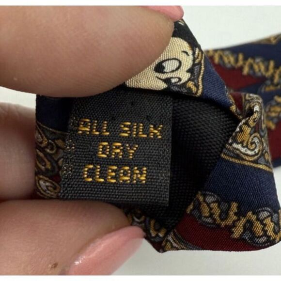 Walt Disney World Mickey Mouse Logo (Hidden Mickey) Neck Tie Blue 100% Silk - Picture 4 of 6